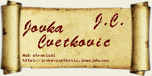 Jovka Cvetković vizit kartica